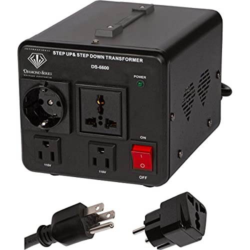 Dynastar conversor y transformador de voltaje hacia arriba y hacia abajo 110-220 a 220-240v 5500W resistente, bobina extra durable