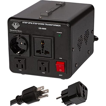 Dynastar conversor y transformador de voltaje hacia arriba y hacia abajo 110-220 a 220-240v 5500W resistente, bobina extra durable