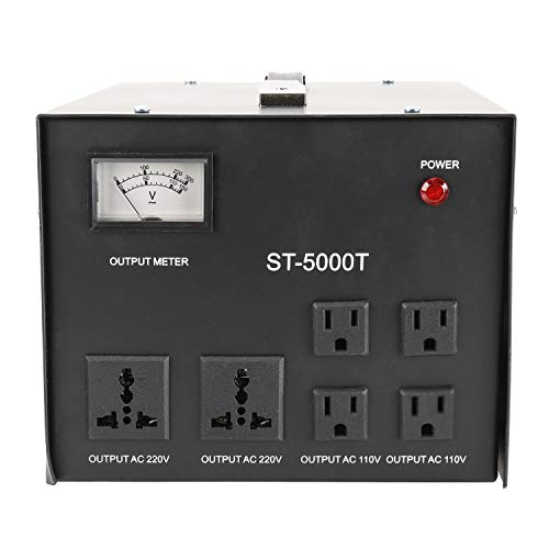 Transformador de voltaje ST-5000 con medidor 5000W Paso arriba/abajo - Transformador regulador de voltaje 110V/220V