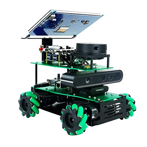 Yahboom Jetson Nano/TX2-NX/Xavier NX/Raspberry Pi ROS Robot Lidar Mapeo de Navegación Imagen de Profundidad de Análisis 3D Mecanum Rueda Programación de Python Aprende Explore Kit Robótico (Nano Ultimate Ver-without Nano)