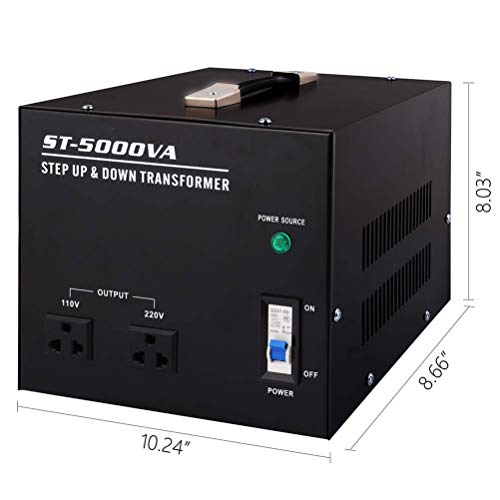 Convertidor de voltaje de 110V a 220V de subir/bajar 5000W de potencia de interruptor de encendido/apagado