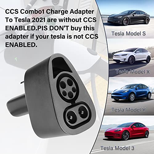 tesplus CCS Combo 1 adaptador para Tesla Model 3/S/X/Y hasta 250 KW CC de carga rápida compatible con todos los cargadores CCS1