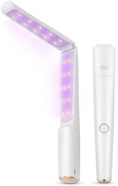 Desinfectante de luz ultravioleta portátil lámpara desinfectante de luz UVC recargable, plegable mata el 99% de los gérmenes, virus y bacterias 59S X5