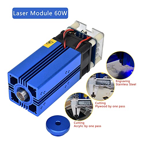 Laser Module, 6W Optical Power Professional Engraving Module, 60W Effect Laser Cutting Head with Ultra-Fine 27mm Fixed-Focus Compressed Spot, Designed for Laser Engraver Machine