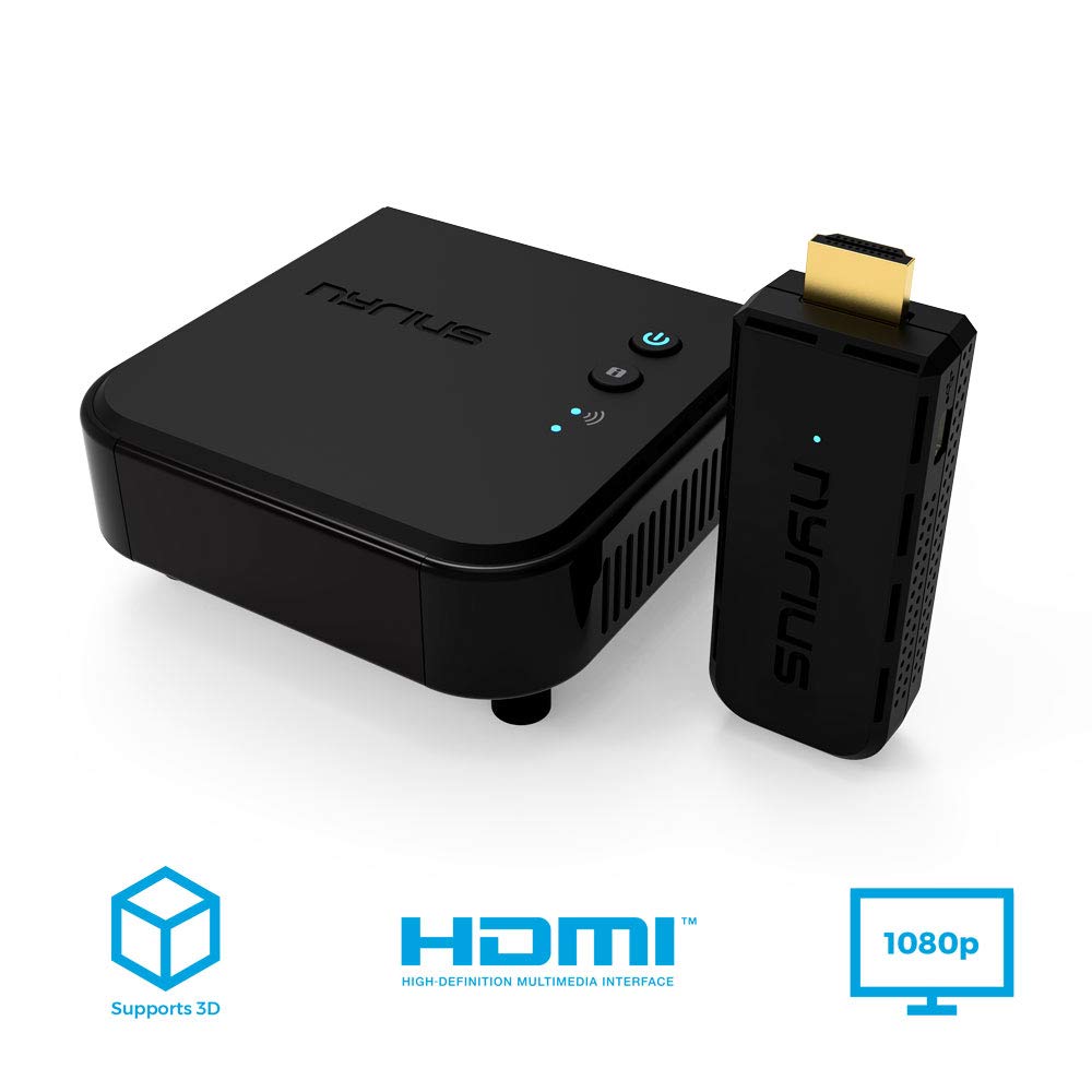 Nyrius Aries Pro Wireless HDMI Transmitter and Receiver to Stream HD 1080p 3D Video from Laptop
