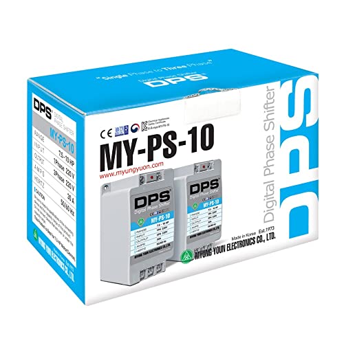Convertidor monofásico a 3 fases, modelo MY-PS-10, adecuado para motor 3 fases de 7.5 HP (5.5 Kw) 23 amperios 200-240 V, DPS debe ser utilizado solo para un motor, entrada/salida 200 V-240 V, tipo digital