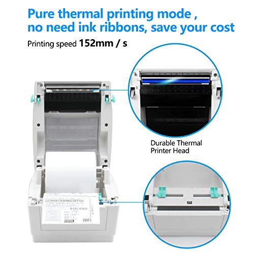 LVYUAN Impresora de etiquetas de envío de 4 x 6 térmica de etiquetas de 152 mm para paquetes de envío, etiquetas de envío SME