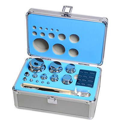 Goetland 304 - Juego de pesas de calibración de acero inoxidable clase F1 (1 mg, 1 kg, 25 unidades)