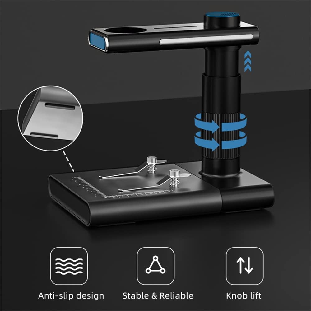 Yeacher Microscopio 1200X con Soporte Manos Libres Inalámbrico WiFi Microscopio Recargable Endoscopio Lupa Cámara Digital óptica 2M Píxeles 50-1000X Aumento 8 Luces LED Ajustables para PC Tablet