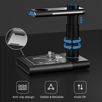 Yeacher Microscopio 1200X con Soporte Manos Libres Inalámbrico WiFi Microscopio Recargable Endoscopio Lupa Cámara Digital óptica 2M Píxeles 50-1000X Aumento 8 Luces LED Ajustables para PC Tablet