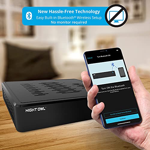 Night Owl Sp, Llc Night Owl - Sistema de cámara de seguridad para el hogar con video Bluetooth de 8 canales con 4 cables 1080p HD interior/exterior blanco WM BTD281 4LSA WM BTD281 4LSA