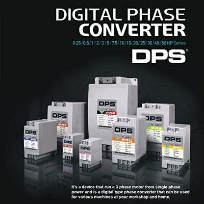 Convertidor monofásico a trifásico, modelo MY-PS-15, adecuado para motor trifásico de 10Hp (7.5Kw) 30Amps 200-240V, un DPS debe usarse para un motor, entrada/salida 200V-240V, tipo digital