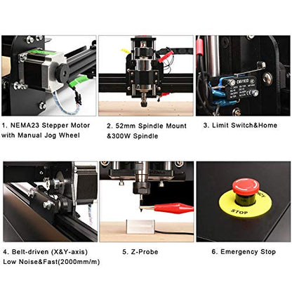 FoxAlien 4040-XE CNC R57 Router Machine + R57 Y-eje rotatorio para grabado láser