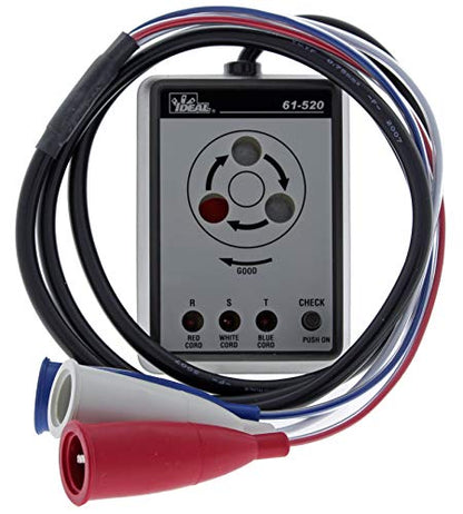 IDEAL INDUSTRIES INC. 61-520 Probador de secuencia trifásica con aisladores codificados por colores