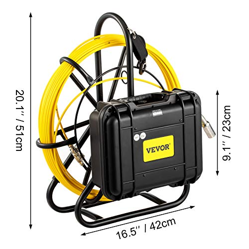 Mophorn Cámara de alcantarillado de 300 pies de tubería de inspección de tuberías de 9" a color LCD equipo de inspección de tuberías IP68 boroscopio endoscopio impermeable