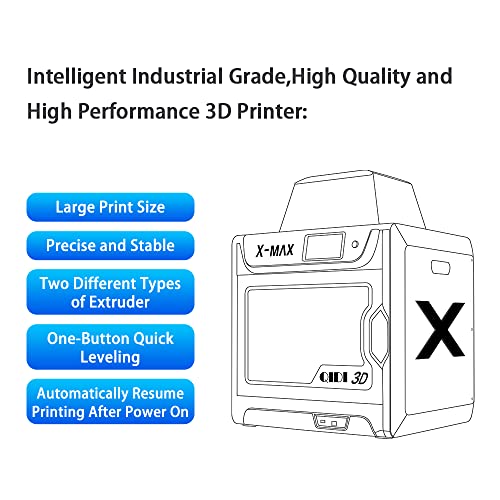 R QIDI TECHNOLOGY Impresora 3D inteligente de grado industrial gran tamaño X-max WiFi impresión de alta precisión con ABS, PLA, TPU, filamento flexible