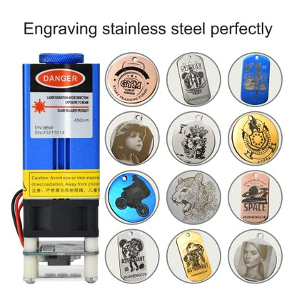 Laser Module, 6W Optical Power Professional Engraving Module, 60W Effect Laser Cutting Head with Ultra-Fine 27mm Fixed-Focus Compressed Spot, Designed for Laser Engraver Machine