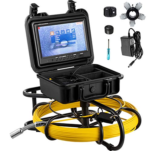 Mophorn Cámara de alcantarillado de 300 pies de tubería de inspección de tuberías de 9" a color LCD equipo de inspección de tuberías IP68 boroscopio endoscopio impermeable