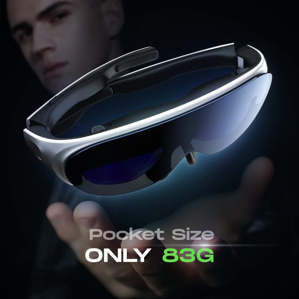 休み Rokid Air AR Glasses, Myopia Friendly Pocket-Sized Yet Massive Screen  with 1080P OLED Dual Display, 43°FoV, 55PPD並行輸入
