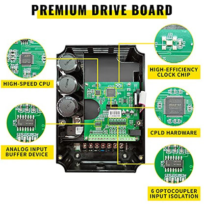 VEVOR VFD 7.5KW, unidad de frecuencia variable 35A, convertidor de inversor de motor CNC VFD 220V, para control de velocidad del motor entrada de 1 - 3 fases, salida de 3 fases