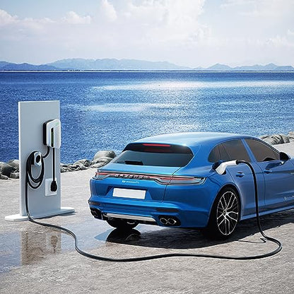 QPQ Cargador EV Nivel 2 48 Amp Cargador Nivel 2 Cargador NEMA 14-50 EV Cargadores para Hogar Nivel 2 UL/FCC ROHS Cargador eléctrico de coche 25 pies Cable 240v Estaciones de carga de vehículos eléctricos Nivel 2 Cargador EV