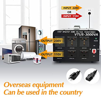 Convertidor de transformador de voltaje de 3000W convertidor de 110-120 V a 220-240 V y de 220-240 V a 110-120 V