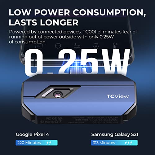 Cámara térmica para Android, TOPDON TC001 256x192 IR de alta resolución, cámara de imágenes térmicas, imagen térmica, precisión de temperatura optimizada, funciona para teléfonos inteligentes y tabletas y PC (no para iOS)