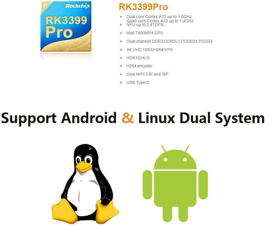 Toybrick RK3399Pro SBC AI kit desarrollo para inteligencia artística Deep Learning Accelerate TensorFlow Caffe hasta 3.0TOPs Android/Linux