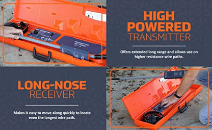 TEMPO Communications 521A Herramienta localizadora de cables subterráneos y válvulas de aspersores, camino de alambre de rastro, válvulas de riego por aspersión, roturas de alambre, níquel grande, válvulas solenoides (modelo 2023)