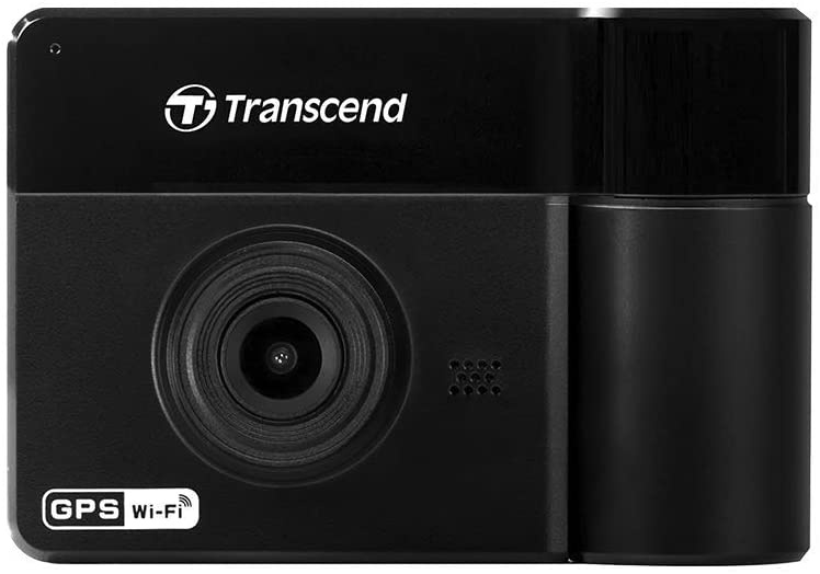 Transcend DrivePro 550 - Cámara de vídeo para salpicadero de coche con ventosa y tarjeta de memoria de 64 GB