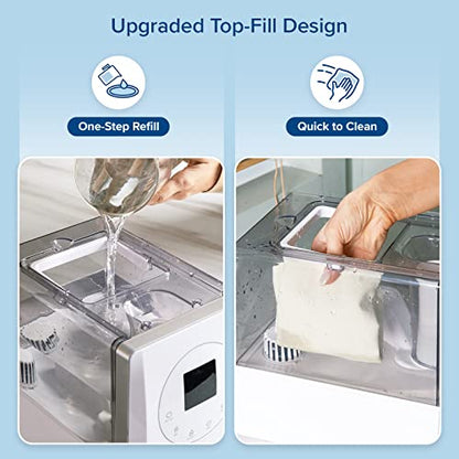 LEVOITHumidificadores para habitación de habitación grande de dormitorio, WiFi inteligente Control de Alexa, 6L Top Relleno fresco y fresco Niebla para toda la casa, aceite esencial, humedad personalizada, LUH-A602S-WUS