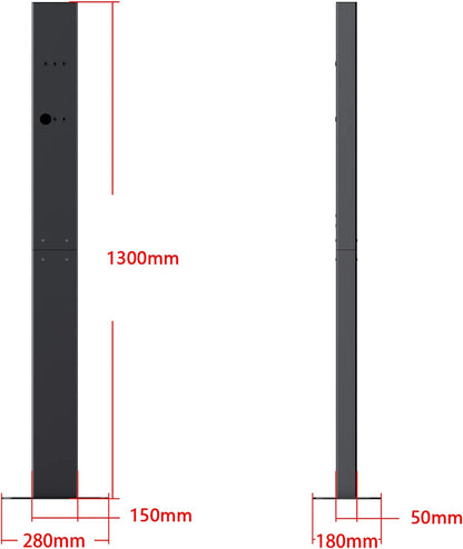 eMACROS Pedestal de conector de pared EVSE - Pedestal para estación de carga general de vehículos eléctricos montada