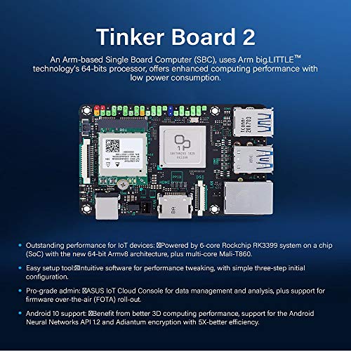 youyeetoo Tinker Board 2S placa única RK3399 Mali-T860 MP4 GPU para AI Android 10 Debian 9 2GB 16GB eMMC WiFi Bluetooth HDMI DP DSI