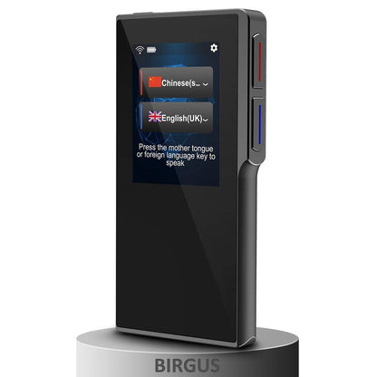 [Upgraded] Birgus Smart Voice Translator Device with 2.4 Inch High Definition Toch Screen Support 82 Languages for Travelling Abroad Learning Off-Line Shopping Business Chat Recording Translations