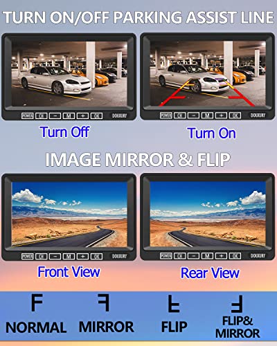 FHD 1080P 2 - Sistema de cámara de respaldo digital inalámbrico para vehículos camiones autocaravanas, 5ª ruedas, 4 canales 7" IP69K