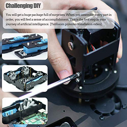 Robot inteligente Yahboom AI para cámara Raspberry Pi 4B 3-DOF con kit omnidireccional de rueda mecánica RASPLBLOCK