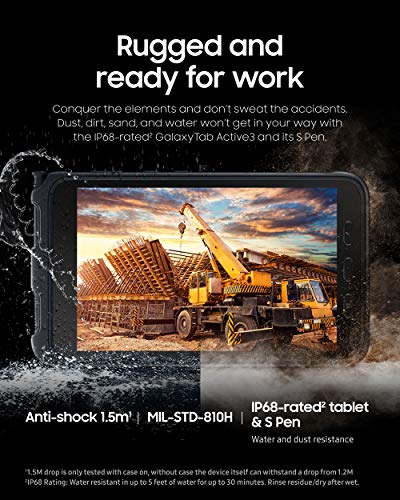 Samsung Galaxy Tab Active3 Enterprise Edition 8 pulgadas Tablet multiusos resistente 128 GB WiFi LTE desbloqueado SM-T577UZKGN14