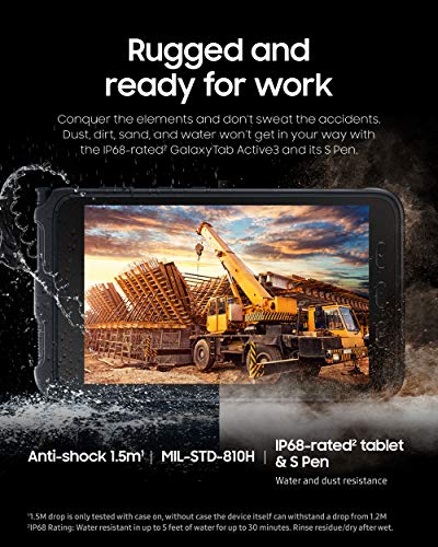 Samsung Galaxy Tab Active3 Enterprise Edition 8 pulgadas Tablet multiusos resistente 128 GB WiFi LTE desbloqueado SM-T577UZKGN14