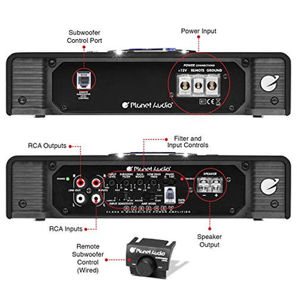 Planet Audio AC50001D 5000W MAX Anarchy Series Class D Monoblock Power Amplifier