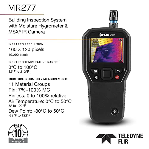 FLIR MR277 Medidor de humedad, cámara IR MSX e higrómetro para inspección de edificios