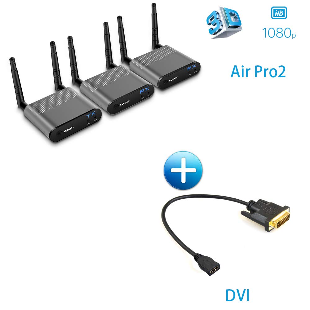 100M/330ft 2.4GHz/5.8GHz 1080P Wireless HDMI Audio Video Transmitter Receiver Wireless +Loop Out + IR + HDMI Extender Like HDMI Splitter (Include DVI Cable)