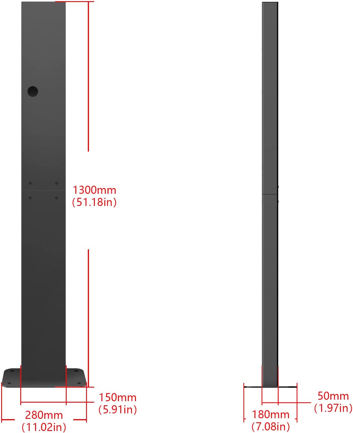 eMACROS Pedestal de conector de pared EVSE - Pedestal para estación de carga general de vehículos eléctricos montada