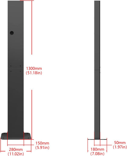 eMACROS Pedestal de conector de pared EVSE - Pedestal para estación de carga general de vehículos eléctricos montada