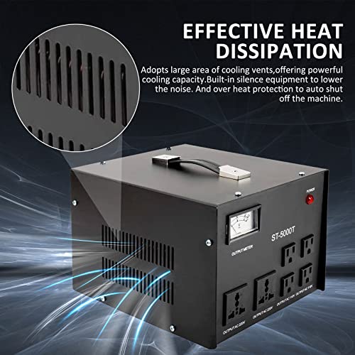 Transformador de voltaje ST-5000 con medidor 5000W Paso arriba/abajo - Transformador regulador de voltaje 110V/220V