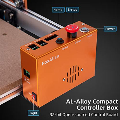 FoxAlien Masuter Pro CNC Router Machine, grabado de 3 ejes mejorado, fresadora totalmente metálica para madera acrílica MDF nailon tallado corte