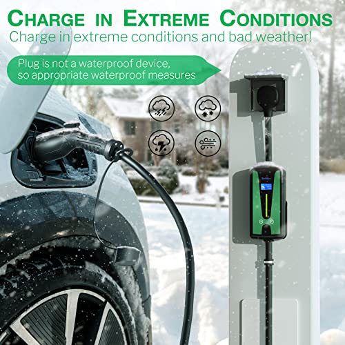 SetWire 40 Amp Smart Home WiFi Level 2 EV Charger, 2 in 1 Wall Mount & Portable EV Charger, UL&CSA Certified, 110-240V, NEMA 14-50 Plug, 23-Foot Cable, Electric Vehicle Electric Car Charger Station