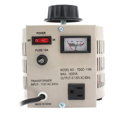 LVYUAN Regulador de voltaje variable del transformador variable, salida 0-130 V, entrada de 110 V-120 V (500 VA)