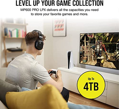 Corsair MP600 Pro LPX 2TB M.2 NVMe PCIe x4 Gen4 SSD Optimized PS5 Up to 7,100MB/sec Sequential Read 6,800MB/sec Sequential Write Speeds