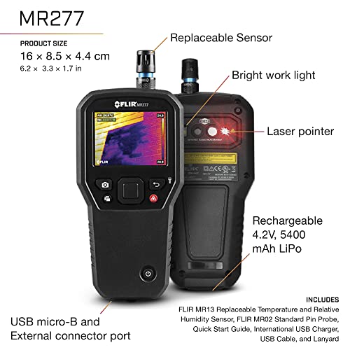FLIR MR277 Medidor de humedad, cámara IR MSX e higrómetro para inspección de edificios