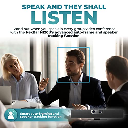 Nexvoo Nexbar N120 Sistema de videoconferencia para salas pequeñas y medianas - Cámara gran angular integrada Cancelación de ruido y eco